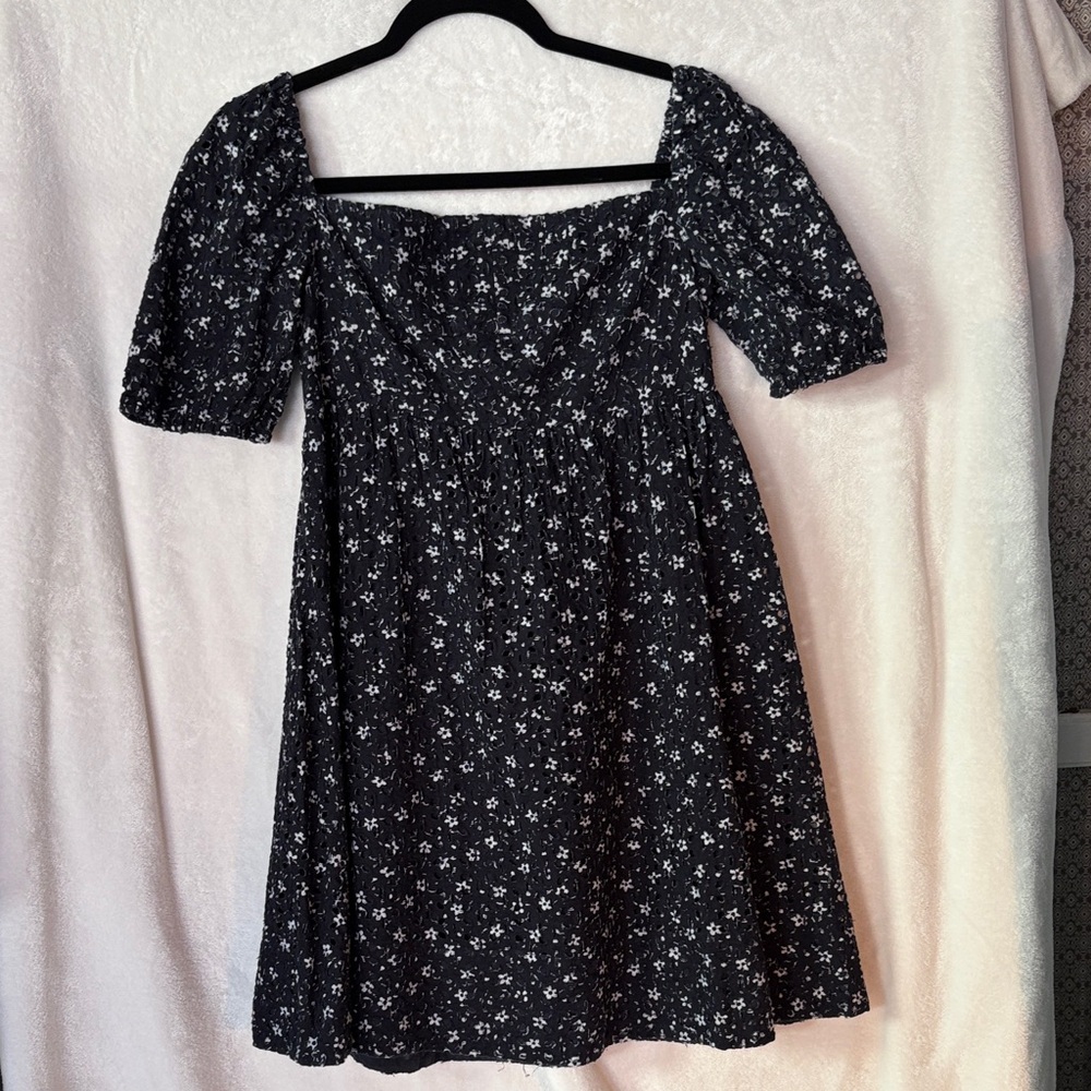 Maeve Black Dress with Floral Design